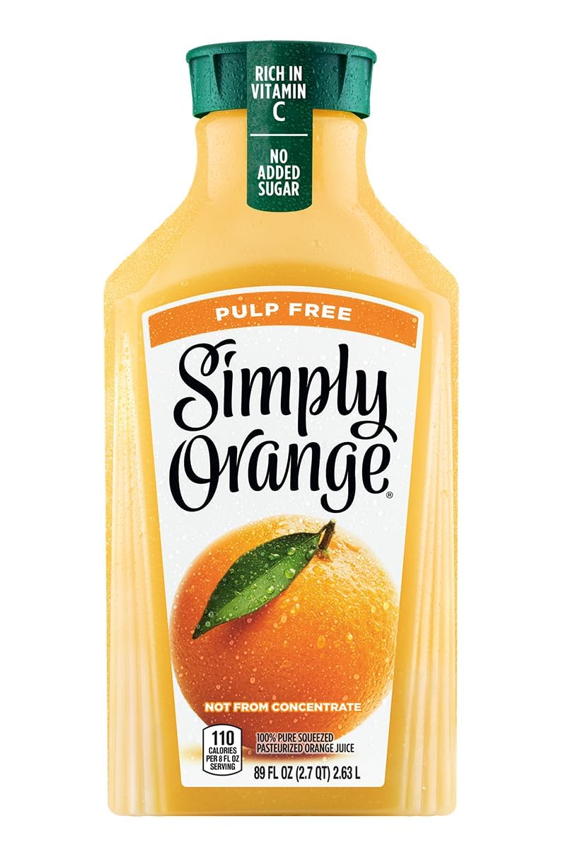Amazon.com : Generic SIMPLY Pulp-Free Orange Juice, 89 FZ By